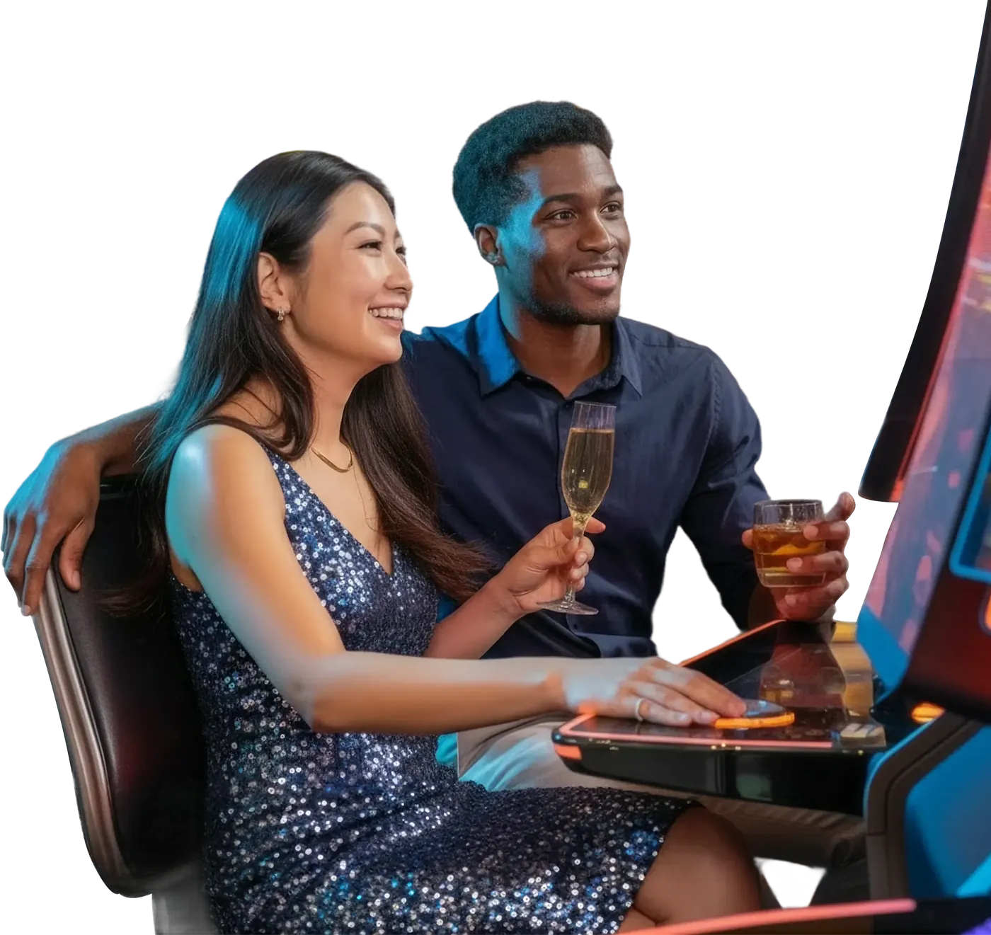 Players enjoying a slot machine