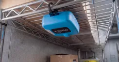 BOHA! Sense wireless temperature and humidity sensor mounted beneath a wire shelf inside a commercial walk-in cooler.